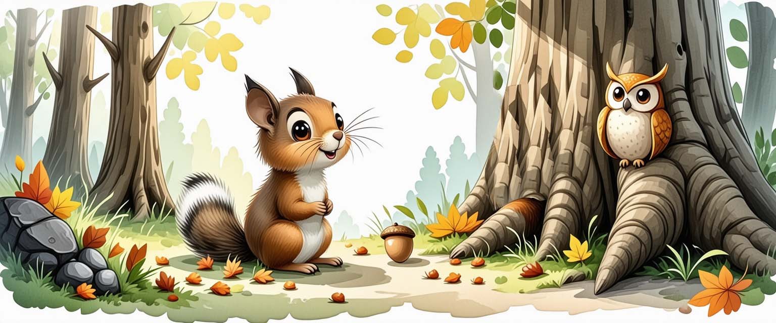 The Silly Squirrel and the Calm Acorn
